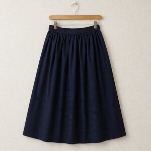 Alexander Julian Navy Gathered A-Line Skirt
